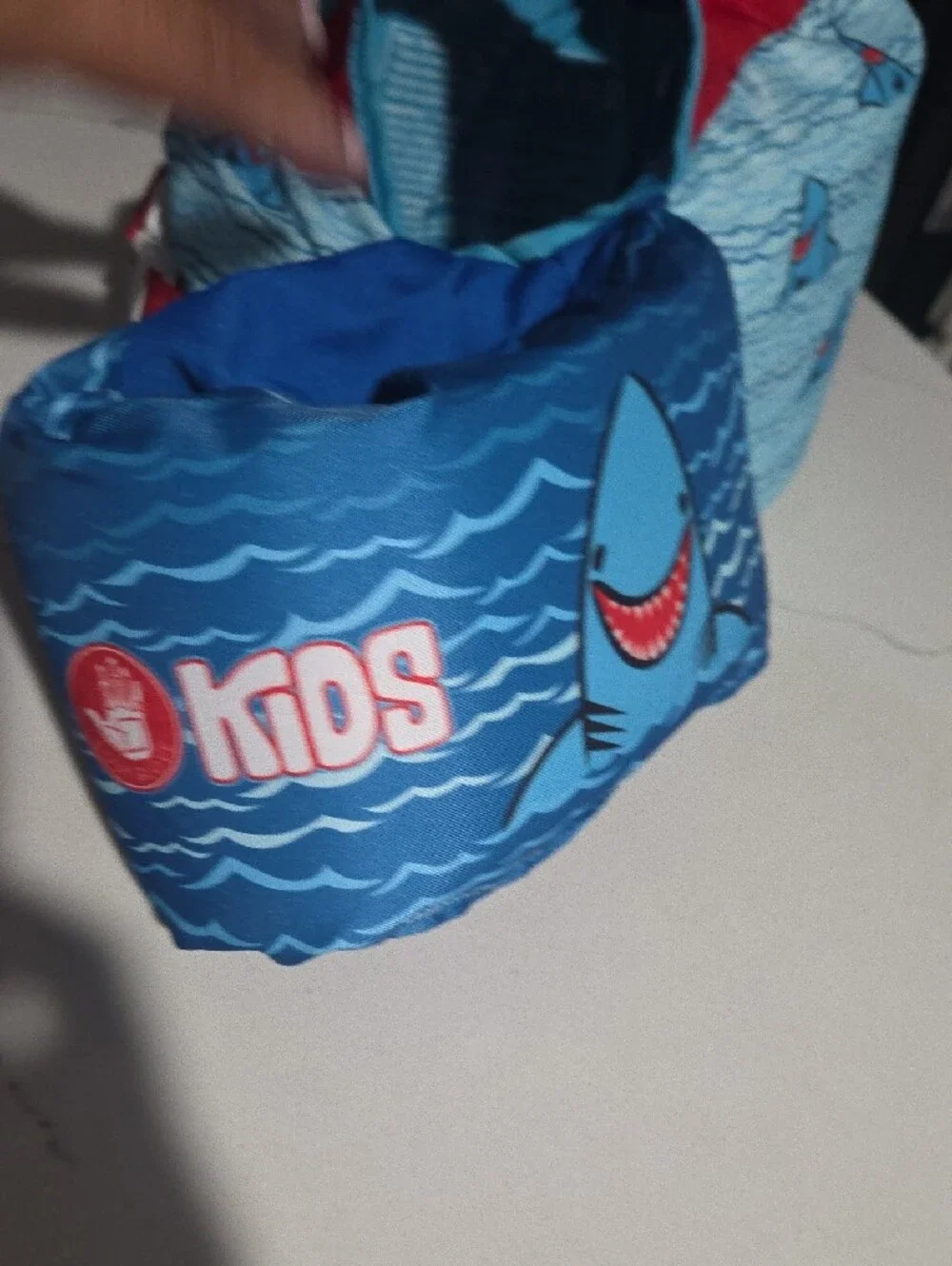 Kids Shark Print Swim Vest Life Jacket - Blue & Red